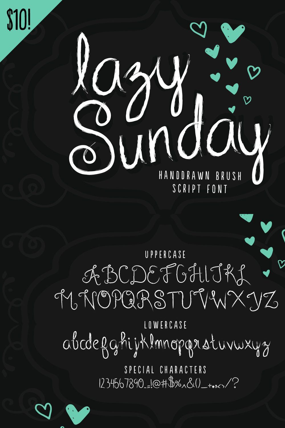 Lazy Sunday - Script Font pinterest preview image.