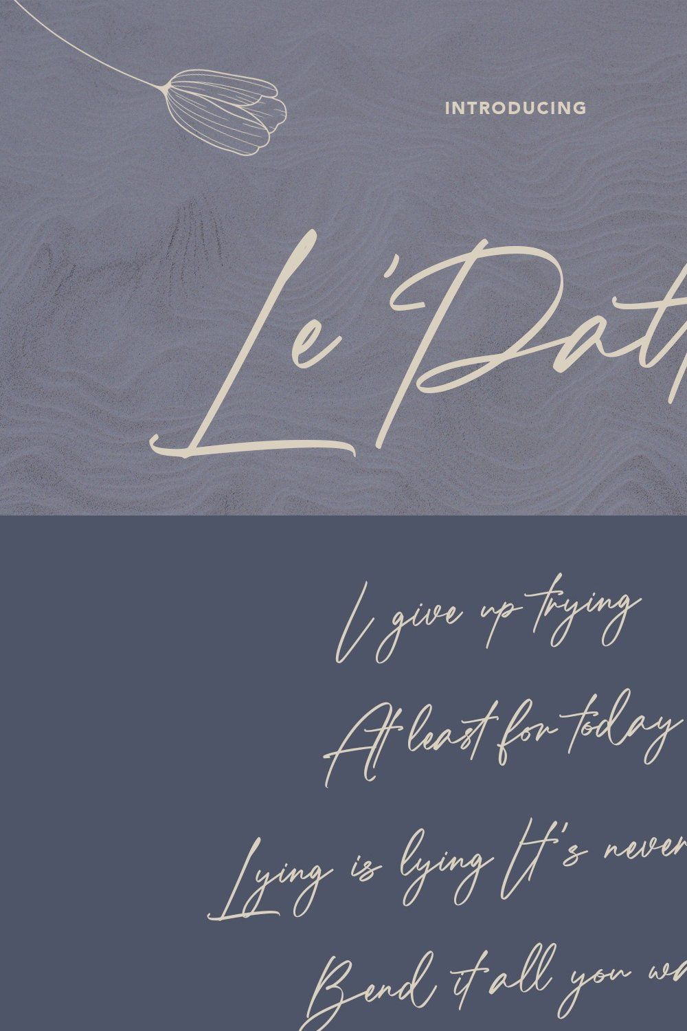 Le Patterns Script Font pinterest preview image.