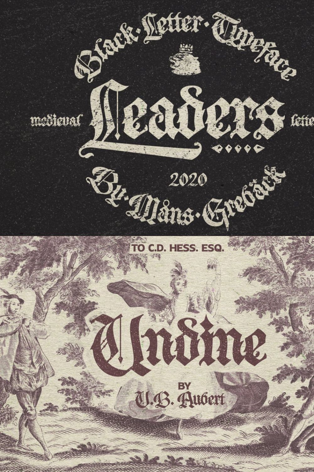 Leaders - Blackletter Typeface pinterest preview image.