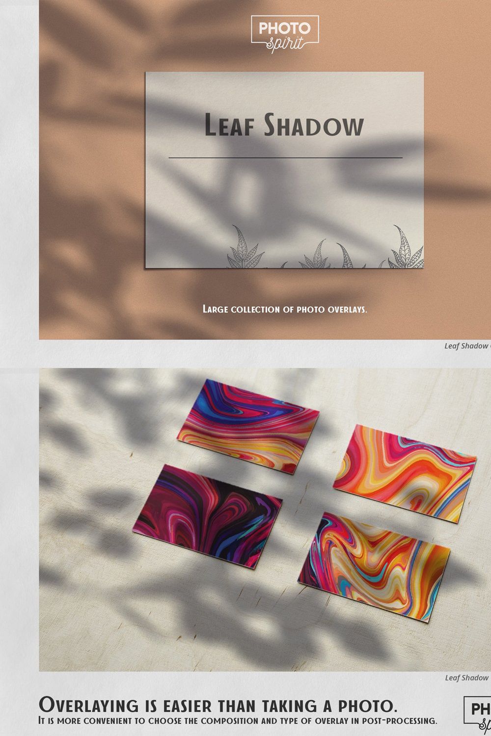 Leaf Shadow Overlays pinterest preview image.