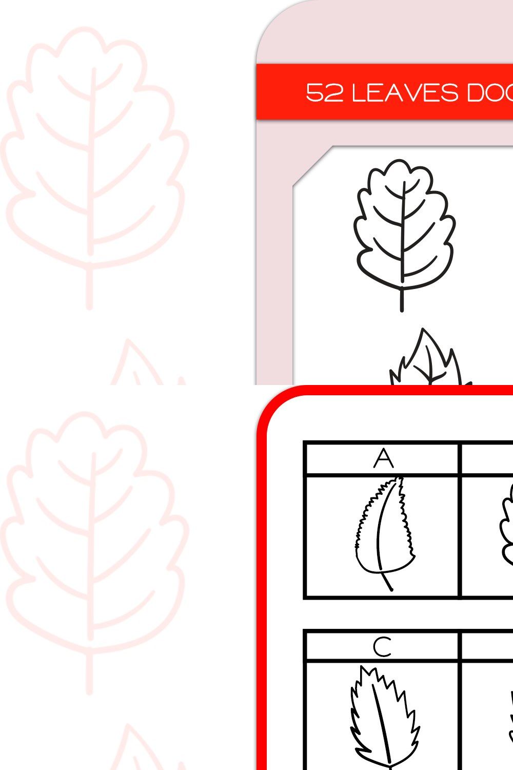 Leaves Doodles - Dingbats Font pinterest preview image.