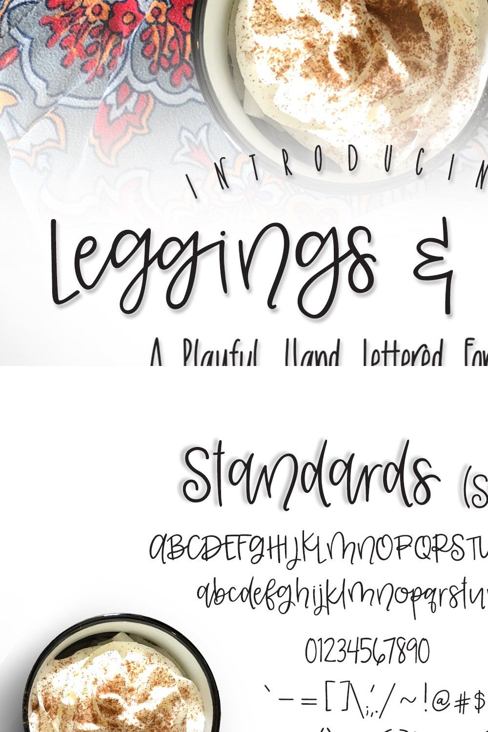Leggins & Lattes Font Duo pinterest preview image.
