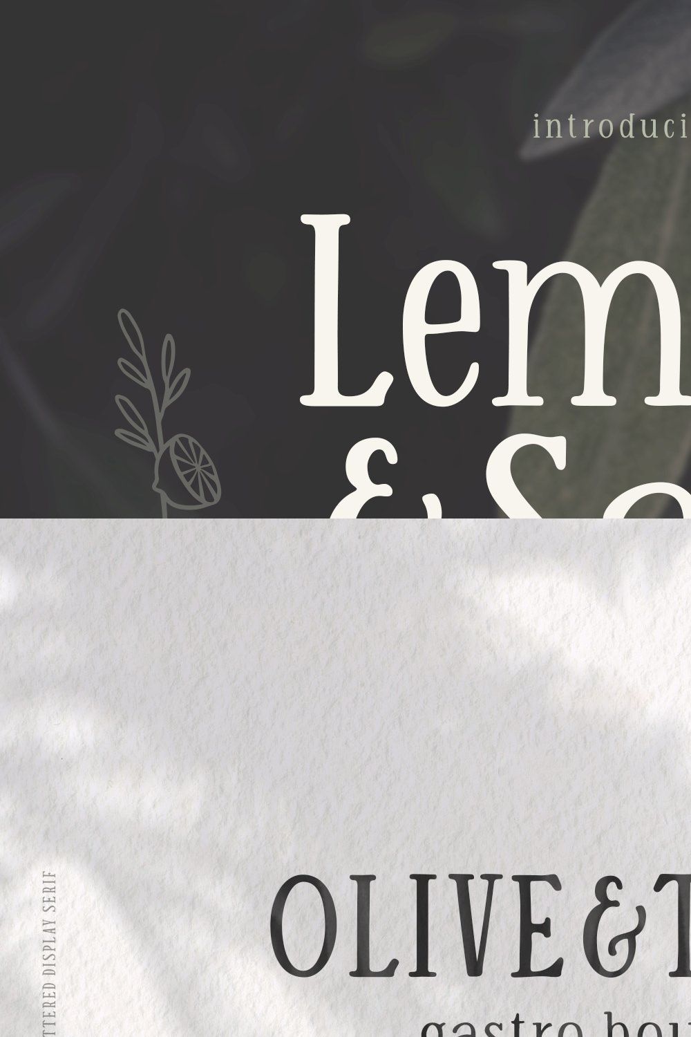 Lemon And Sage Display Serif Font pinterest preview image.