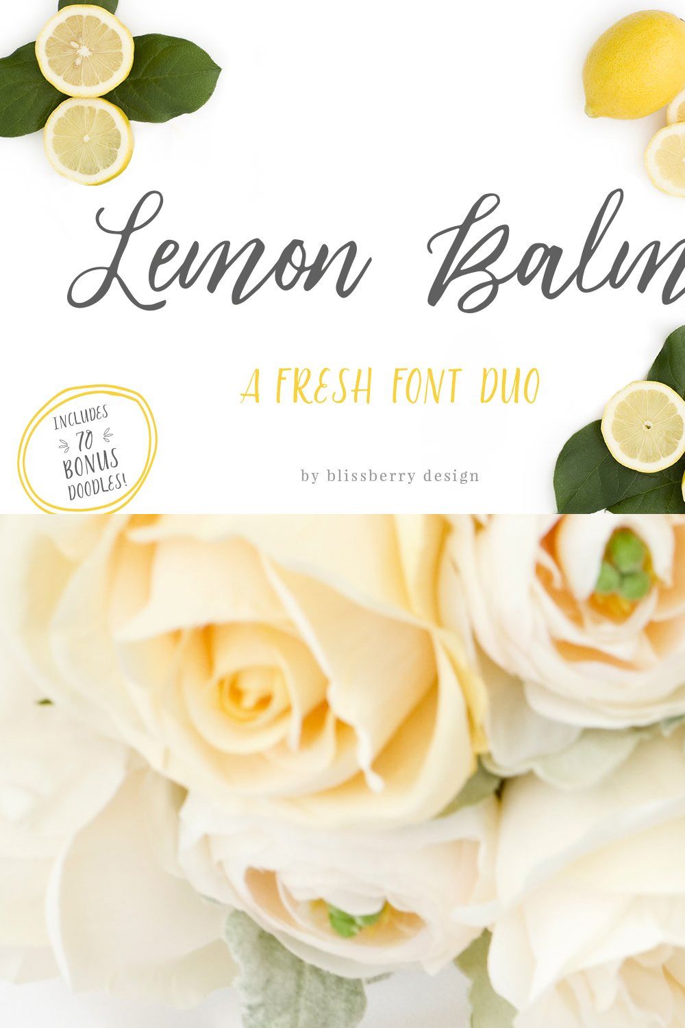 Lemon Balm Font Duo + Extras! pinterest preview image.