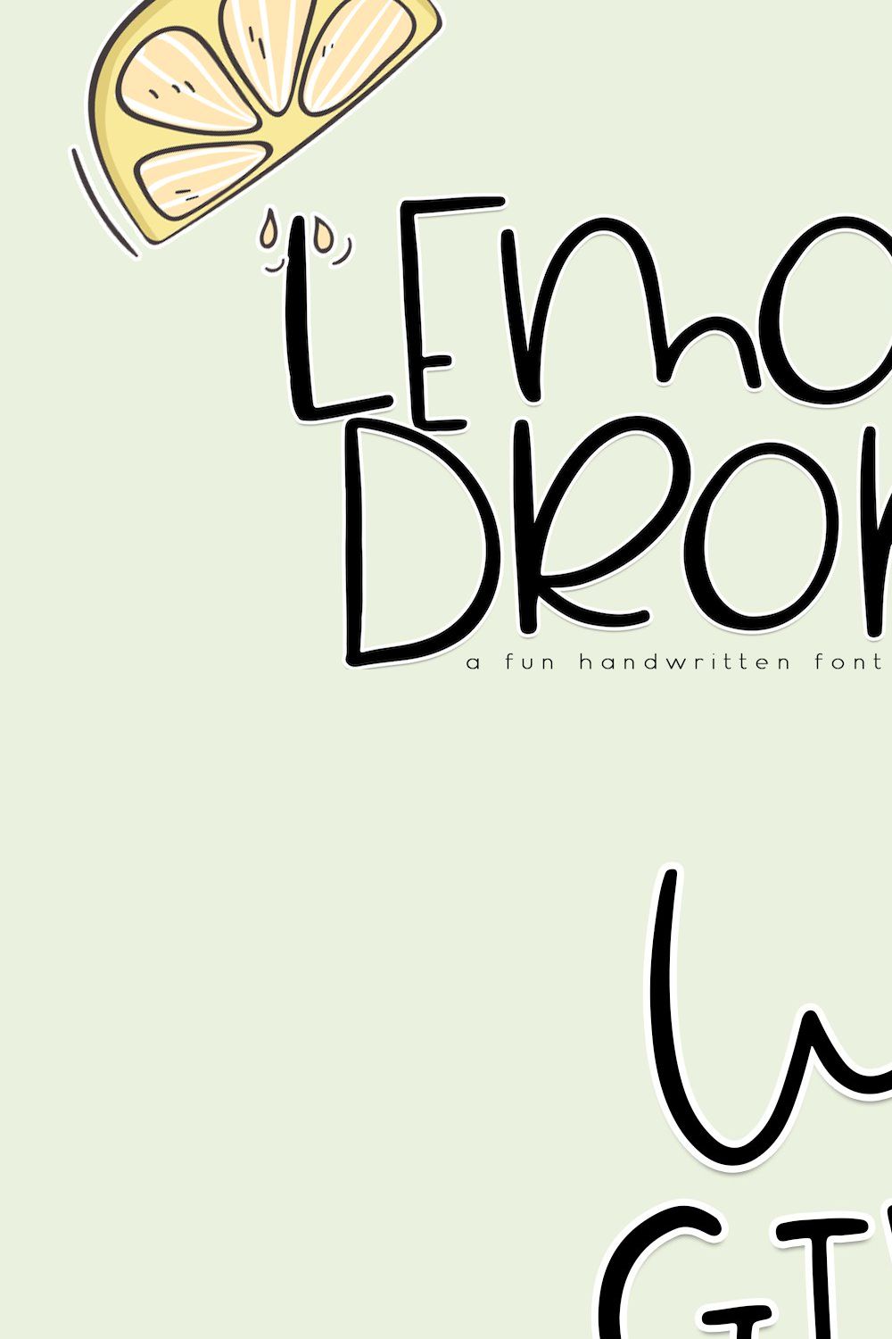 Lemon Drop - Fun & Quirky Font pinterest preview image.