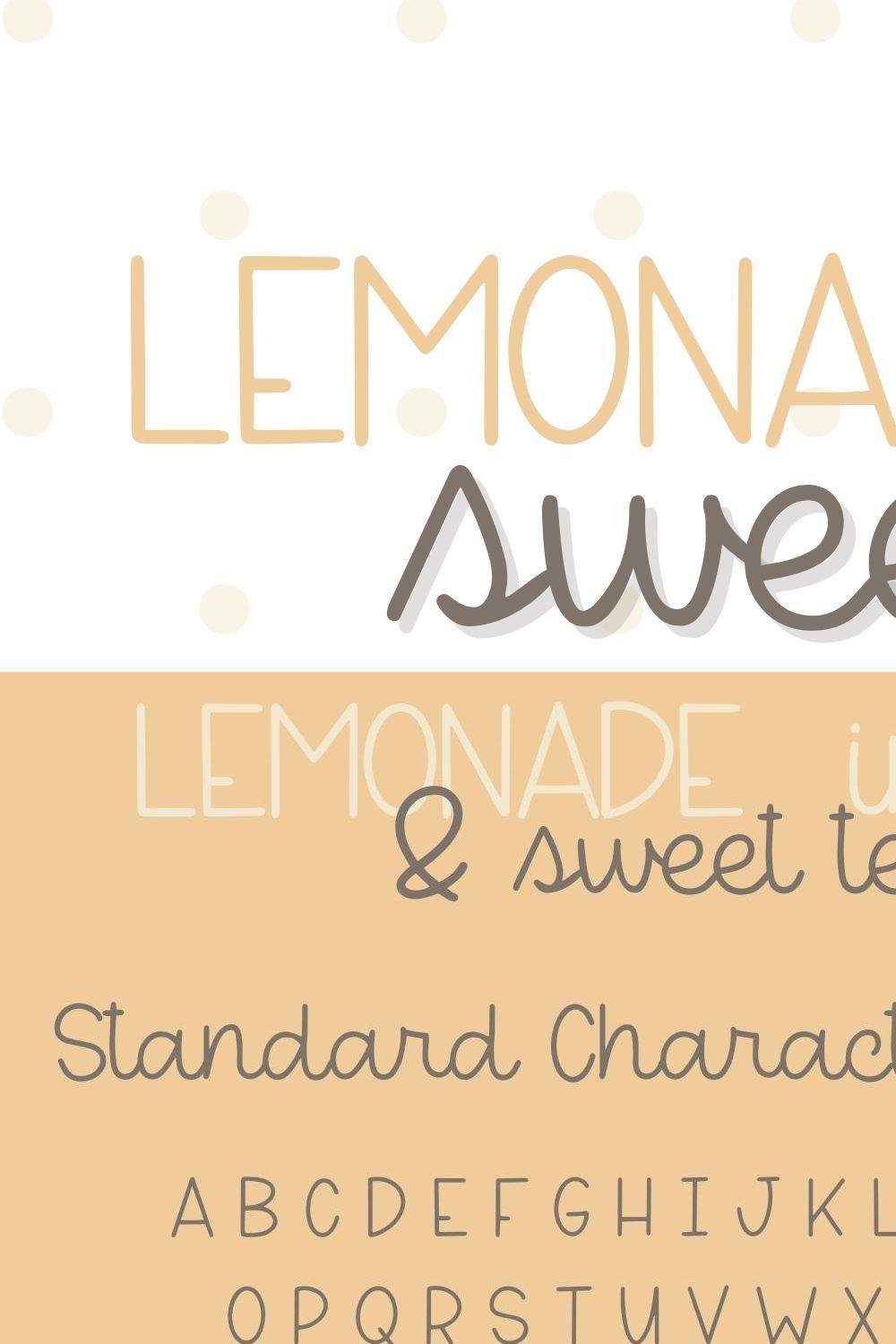 Lemonade and Sweet Tea, Cute Font pinterest preview image.