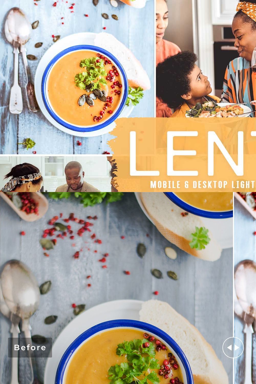 Lentil Pro Lightroom Presets pinterest preview image.