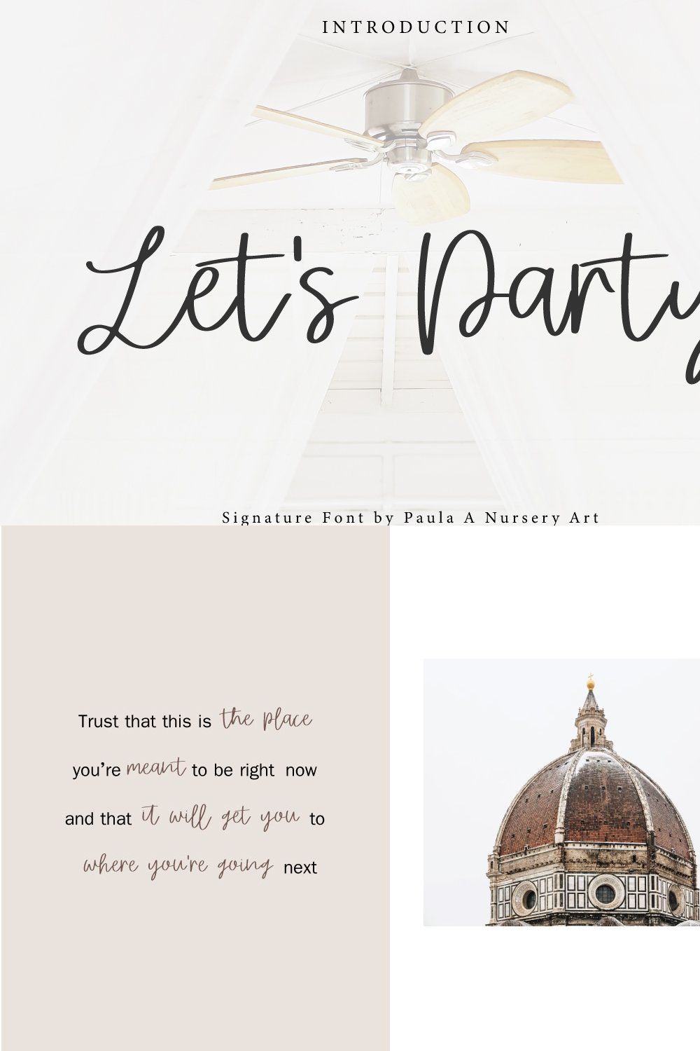 Let's Party | Signature Font pinterest preview image.