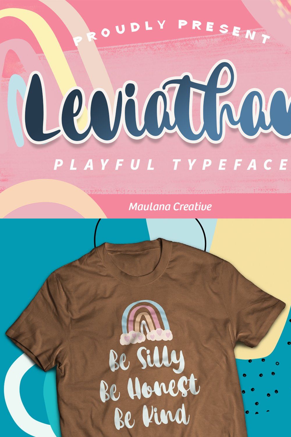 Leviathan Playful Typeface pinterest preview image.