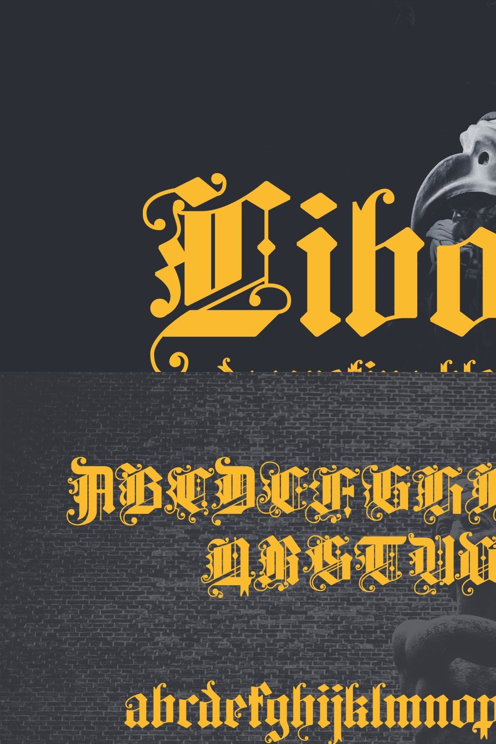 Libourg - Blackletter Font pinterest preview image.