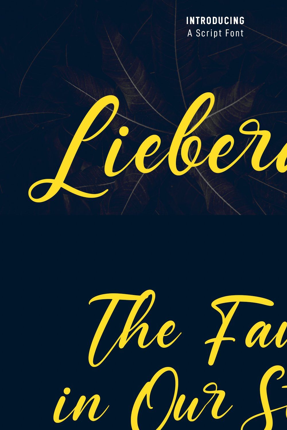 Lieberates Script Font pinterest preview image.