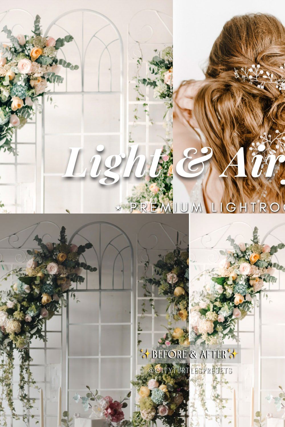 LIGHT AIRY BUNDLE Lightroom Presets pinterest preview image.