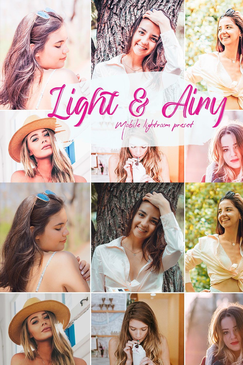 Light and Airy Lightroom Presets pinterest preview image.