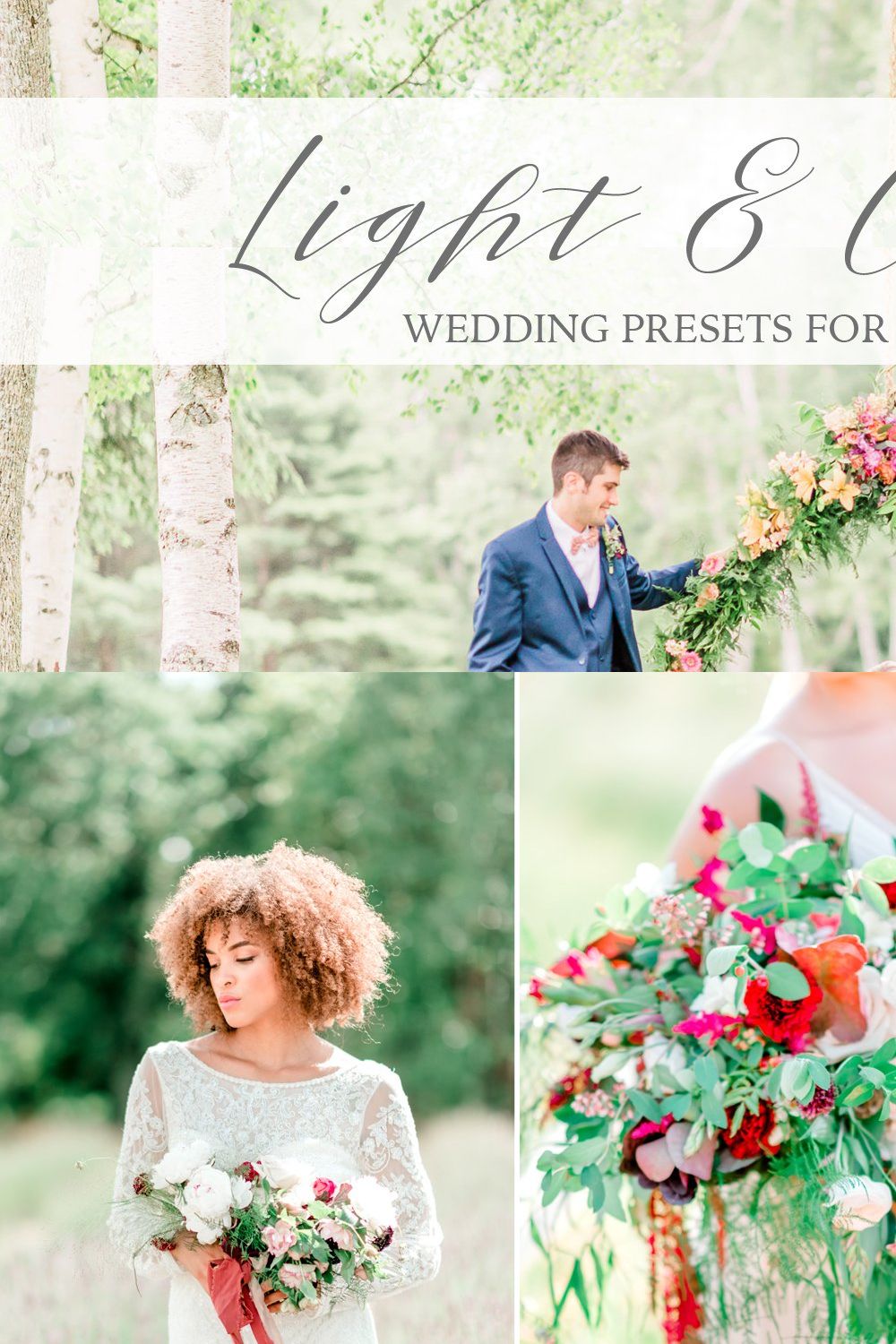 Light & Colorful Wedding Presets pinterest preview image.