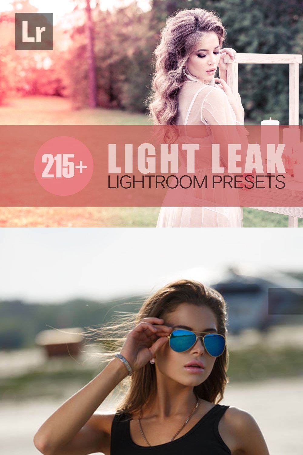 Light Leak Lightroom Presets bundle pinterest preview image.