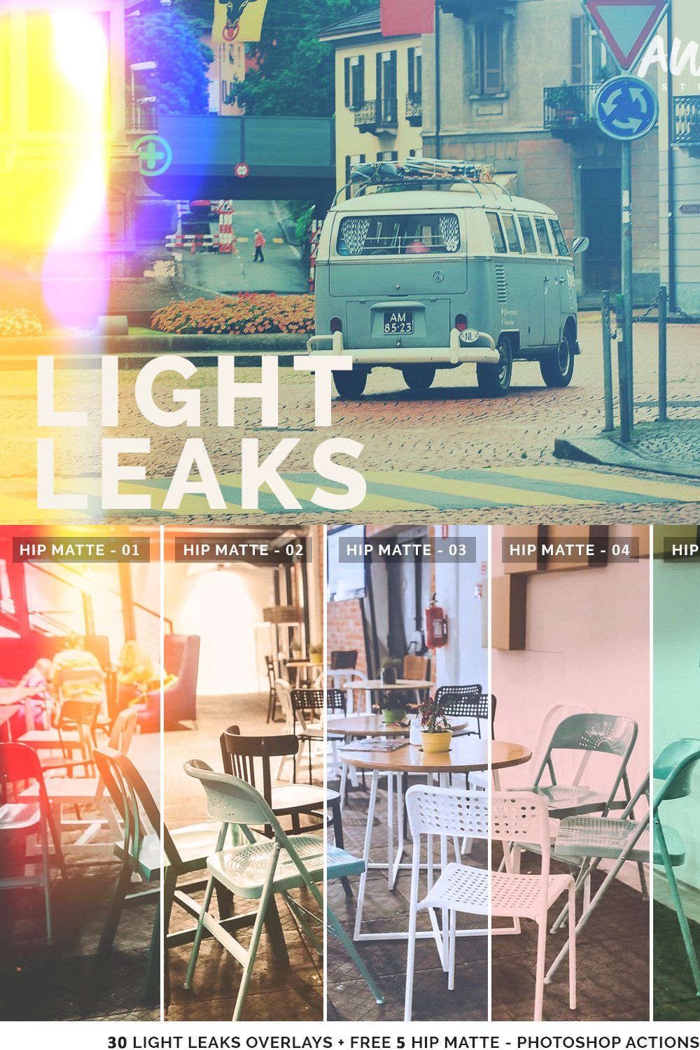 Light Leaks - Photo Overlays pinterest preview image.