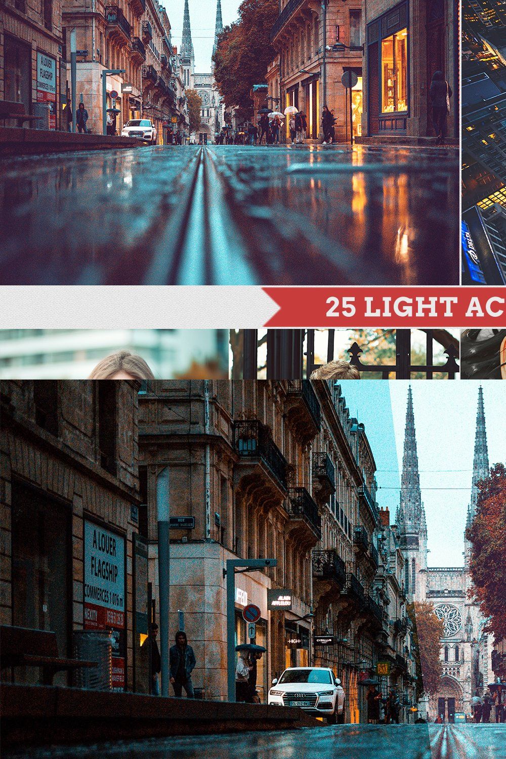 Light Photoshop Actions pinterest preview image.
