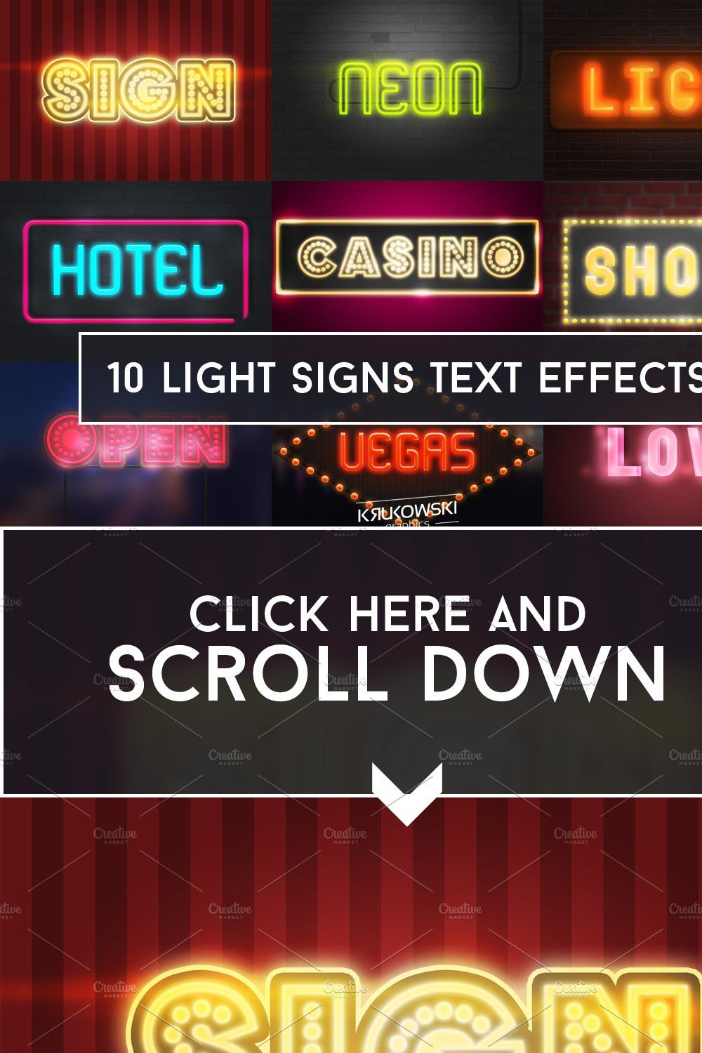 Light Signs Text Effect pinterest preview image.