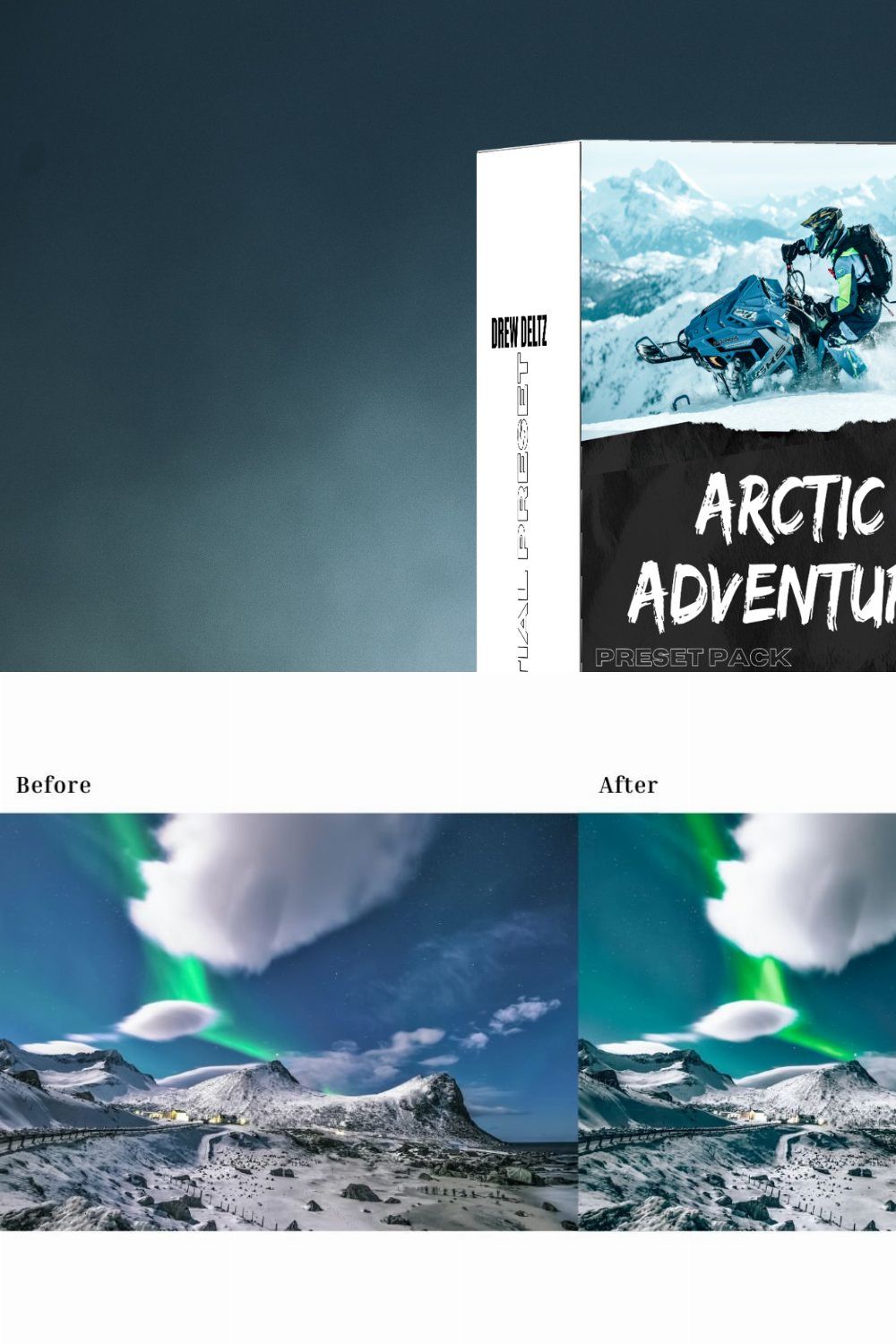 Lightroom Arctic Adventure Presets pinterest preview image.