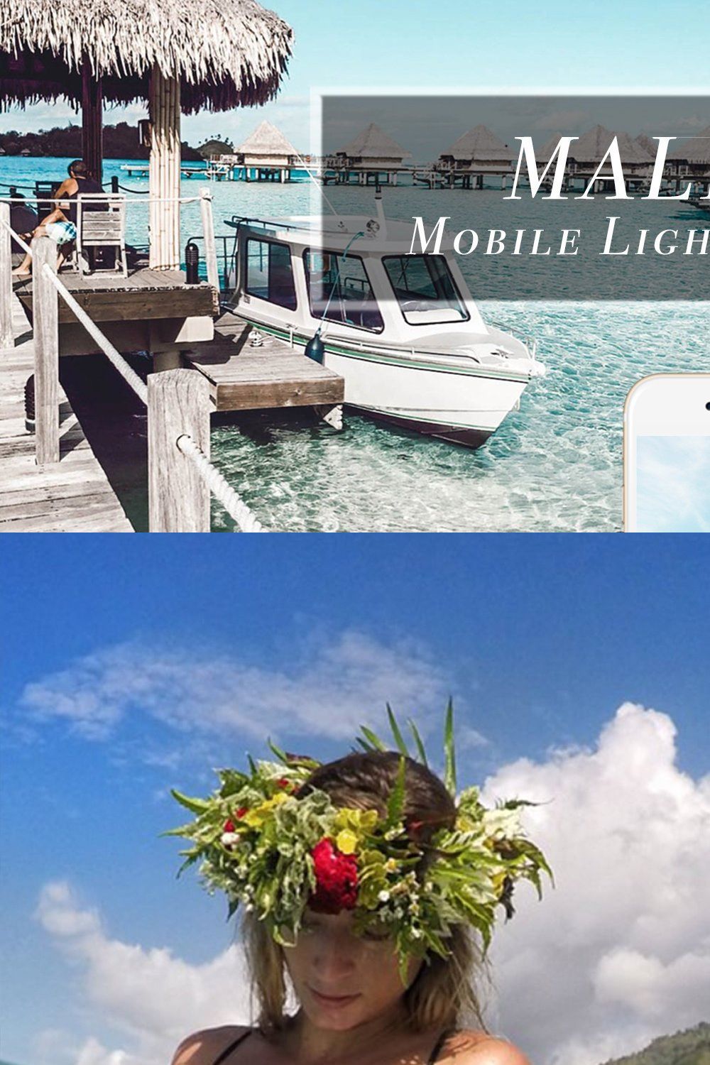 Lightroom Mobile Presets - Maldives pinterest preview image.