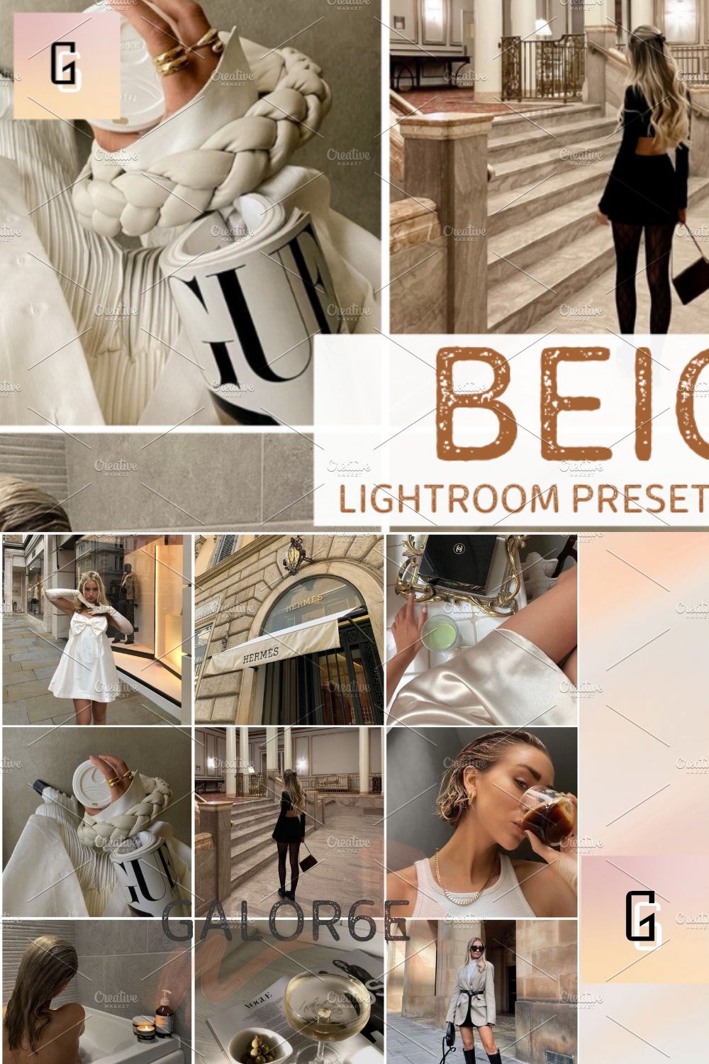 Lightroom Preset BEIGE by GALOR6E pinterest preview image.