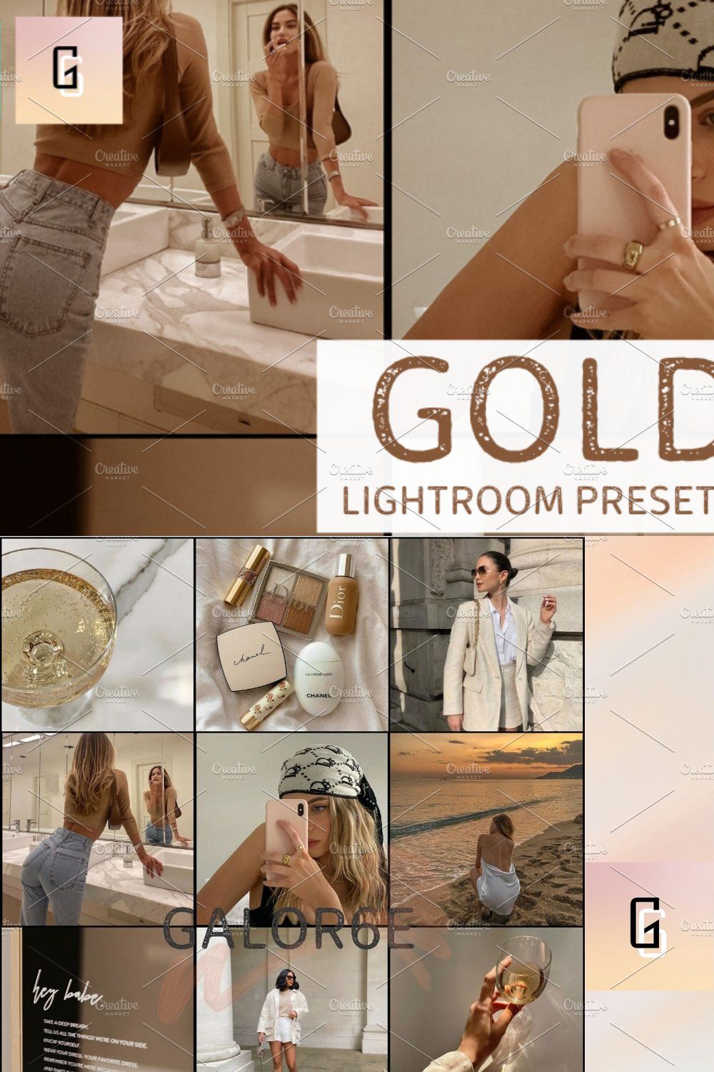 Lightroom Preset GOLDEN by GALOR6E pinterest preview image.