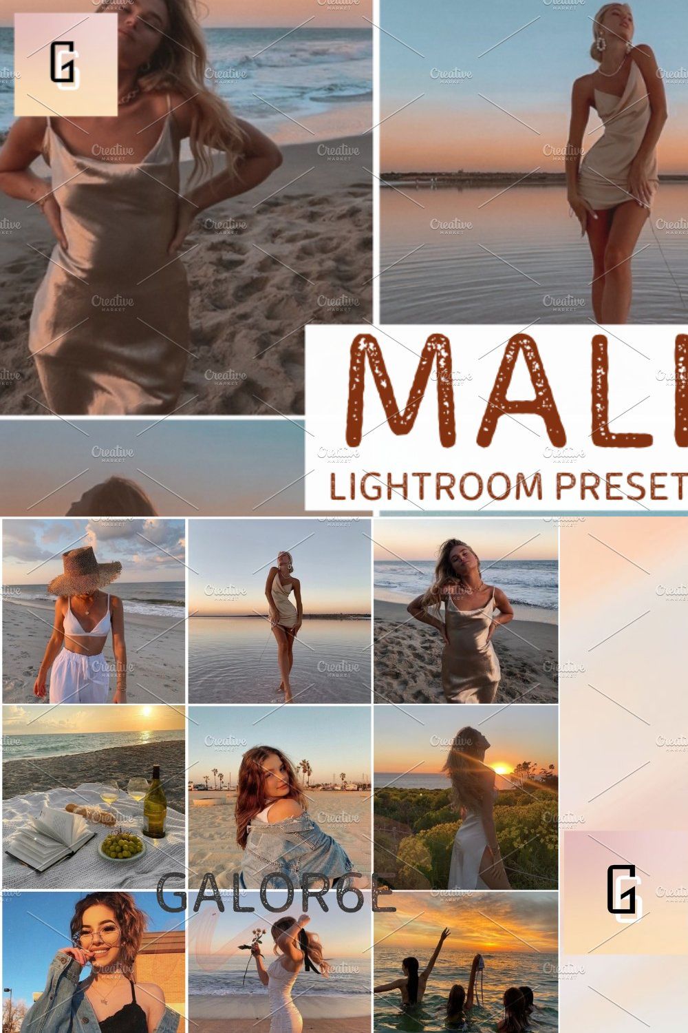 Lightroom Preset MALIBU by GALOR6E pinterest preview image.