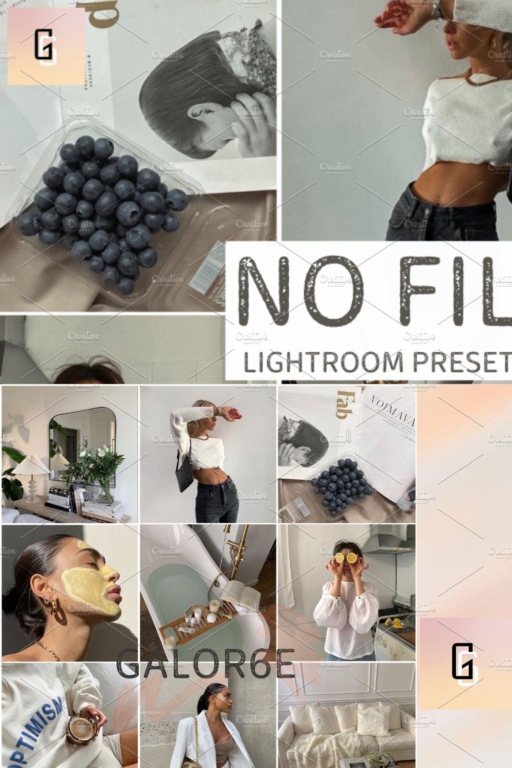 Lightroom Preset NO FILTER - GALOR6E pinterest preview image.