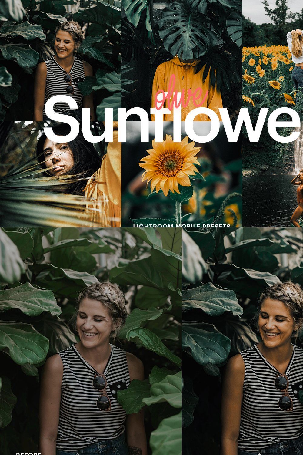 Lightroom Preset-Olive Sunflower pinterest preview image.