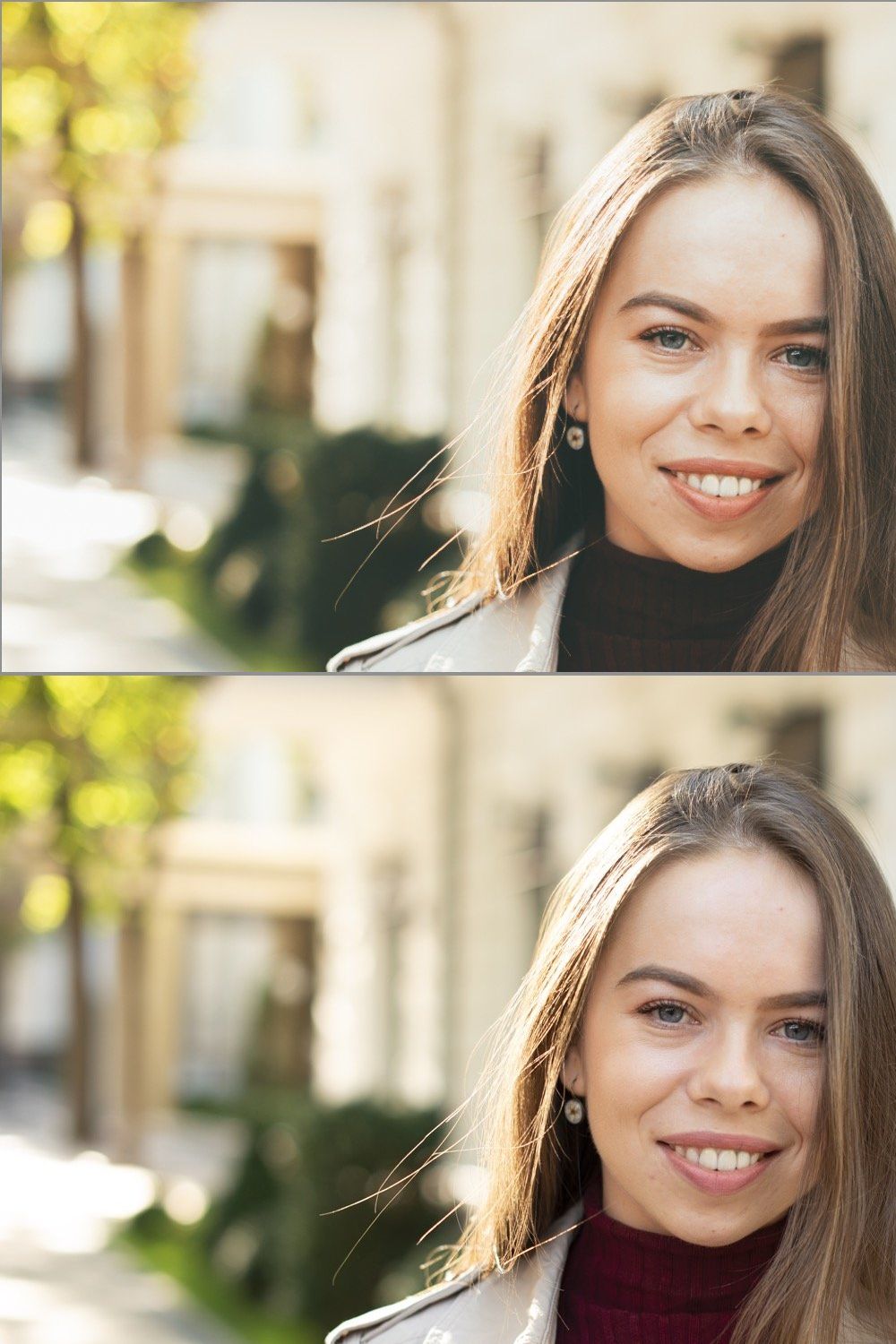 Lightroom preset portrait city pinterest preview image.