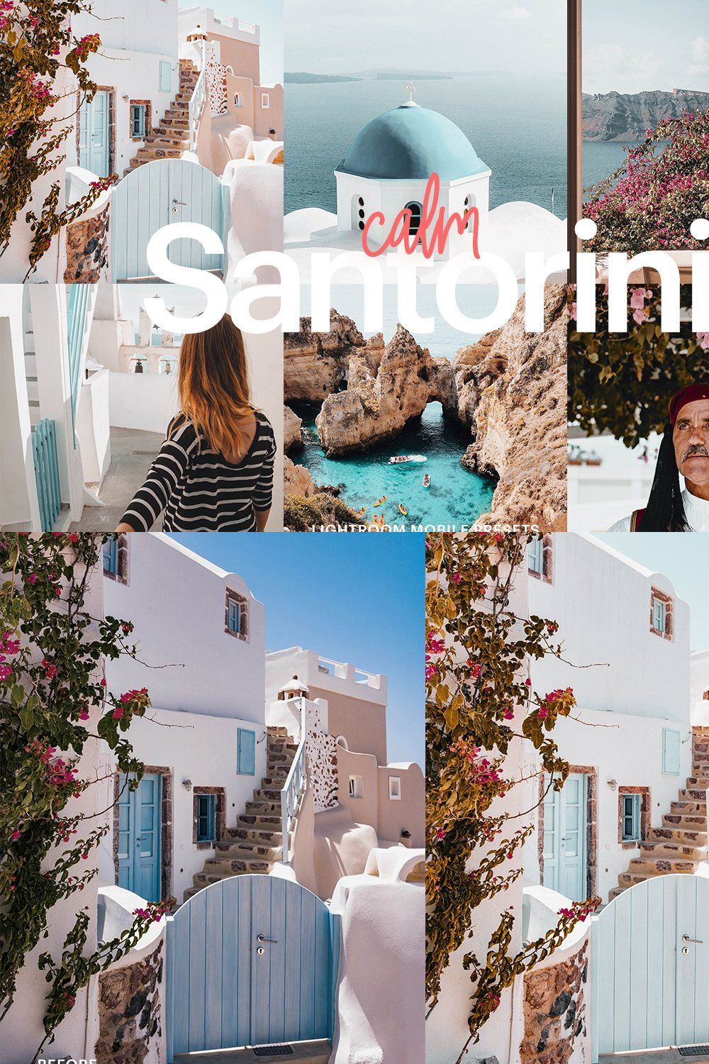 Lightroom Preset-Santorini calm pinterest preview image.