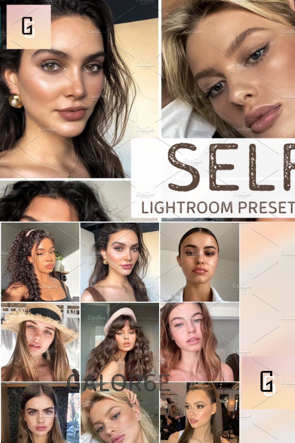 Lightroom Preset SELFIE by GALOR6E pinterest preview image.