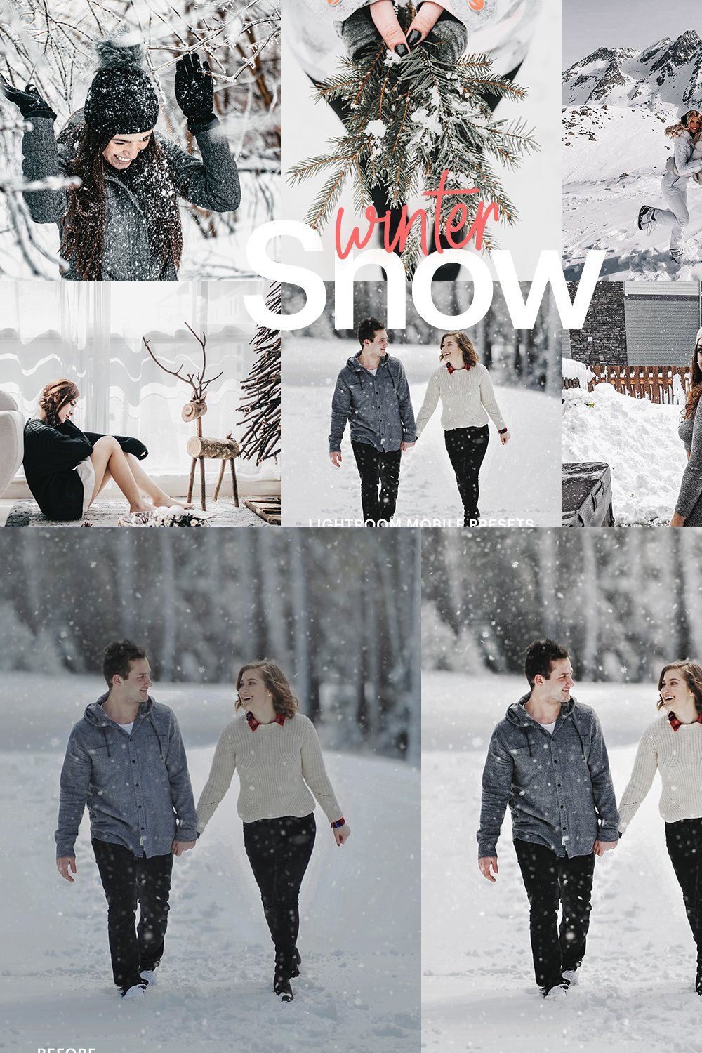 Lightroom Preset-Snow Winter pinterest preview image.