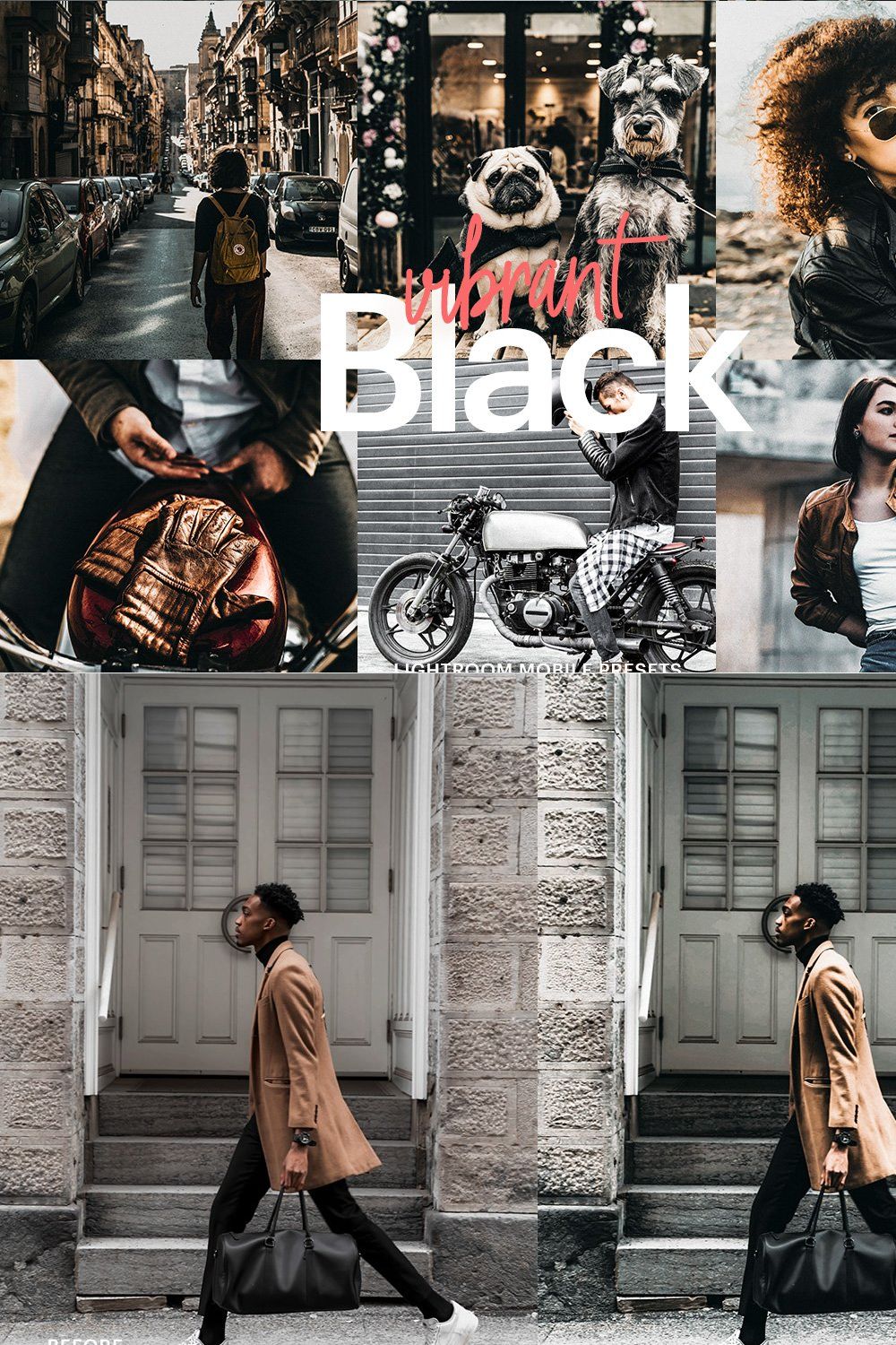 Lightroom Preset-Vibrant Black pinterest preview image.