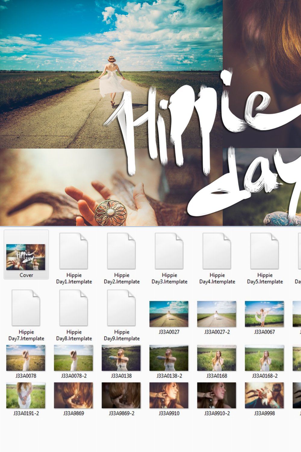 LIGHTROOM PRESETS- HIPPIE DAY pinterest preview image.