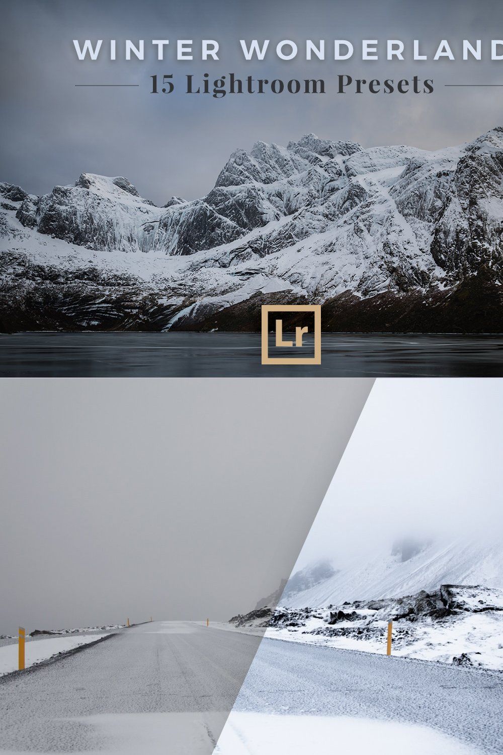 Lightroom Presets Winter Landscapes pinterest preview image.