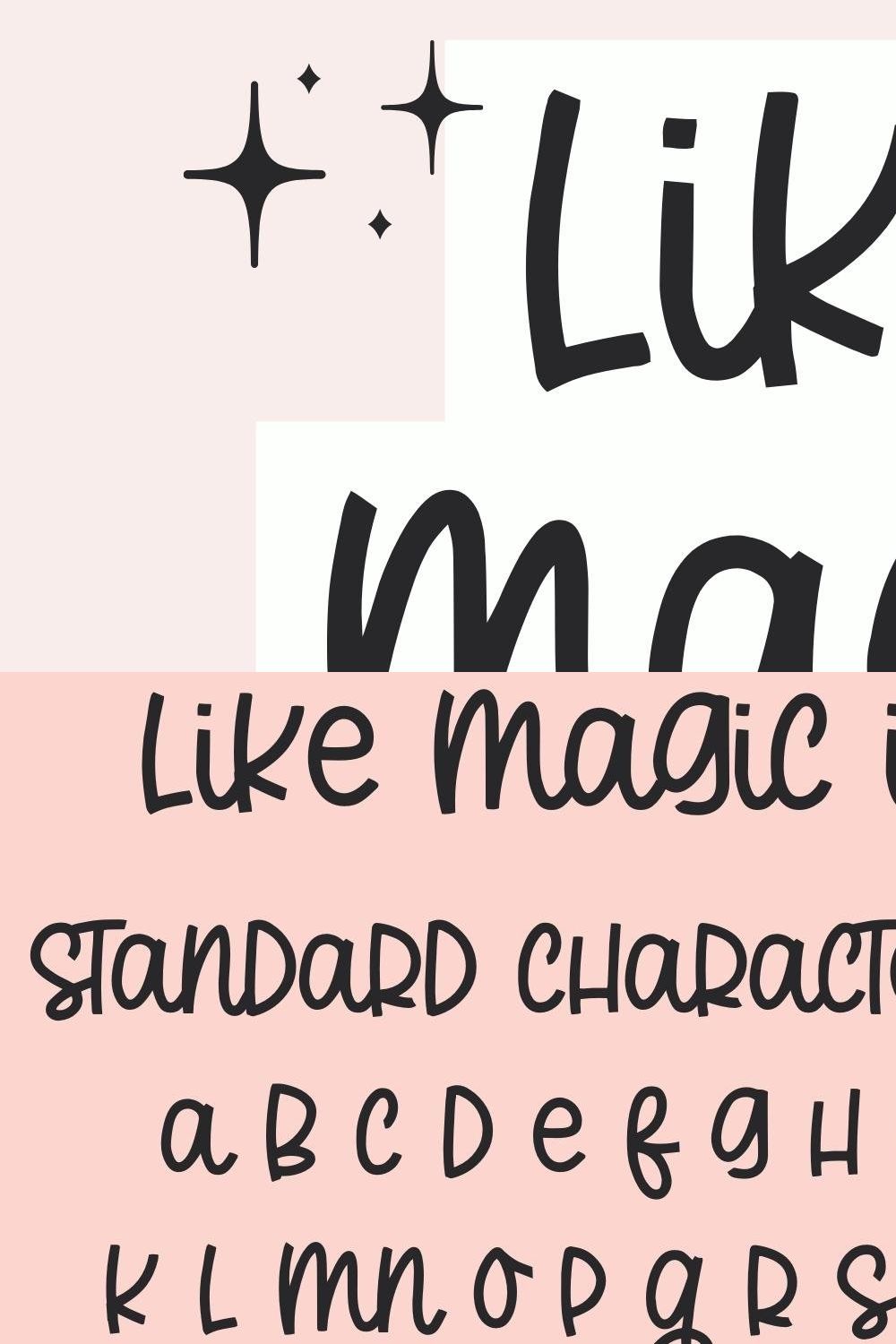 Like Magic, Fun Handwritten Font pinterest preview image.