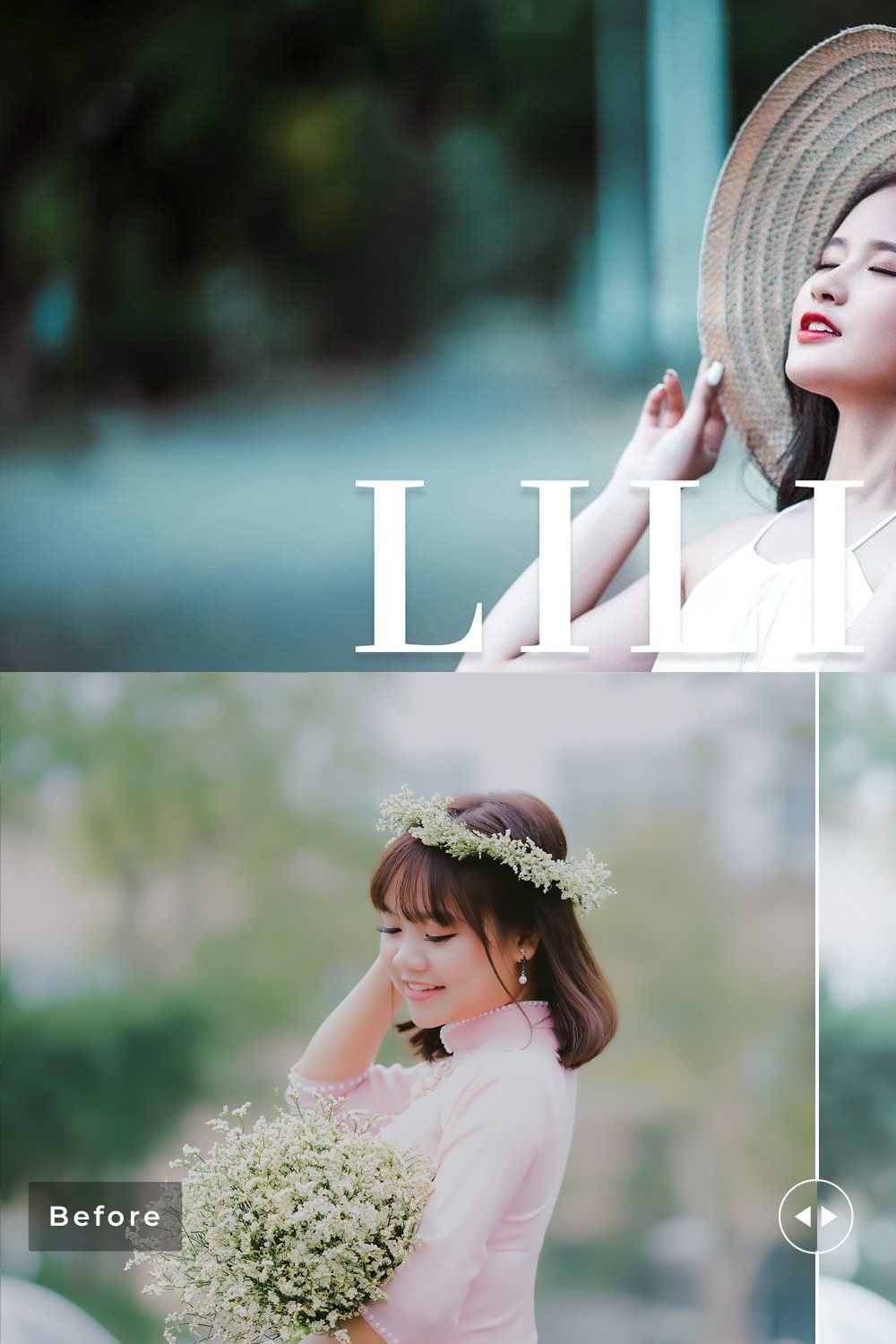 Lilium Pro Lightroom Presets pinterest preview image.