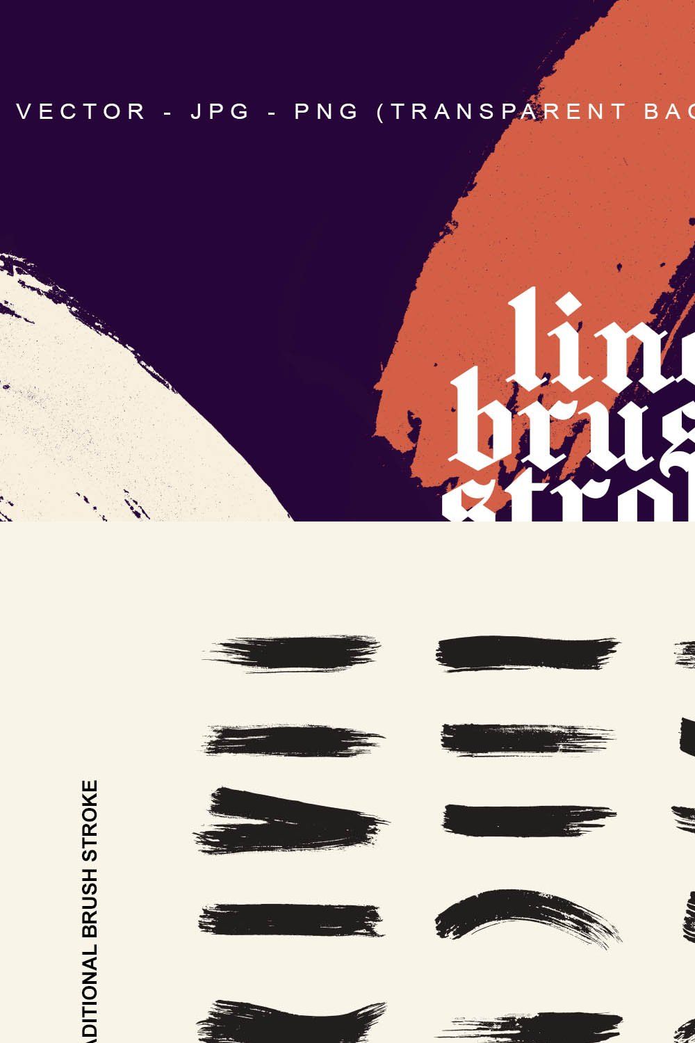 Line Brush Stroke Vector, PNG, Brush pinterest preview image.