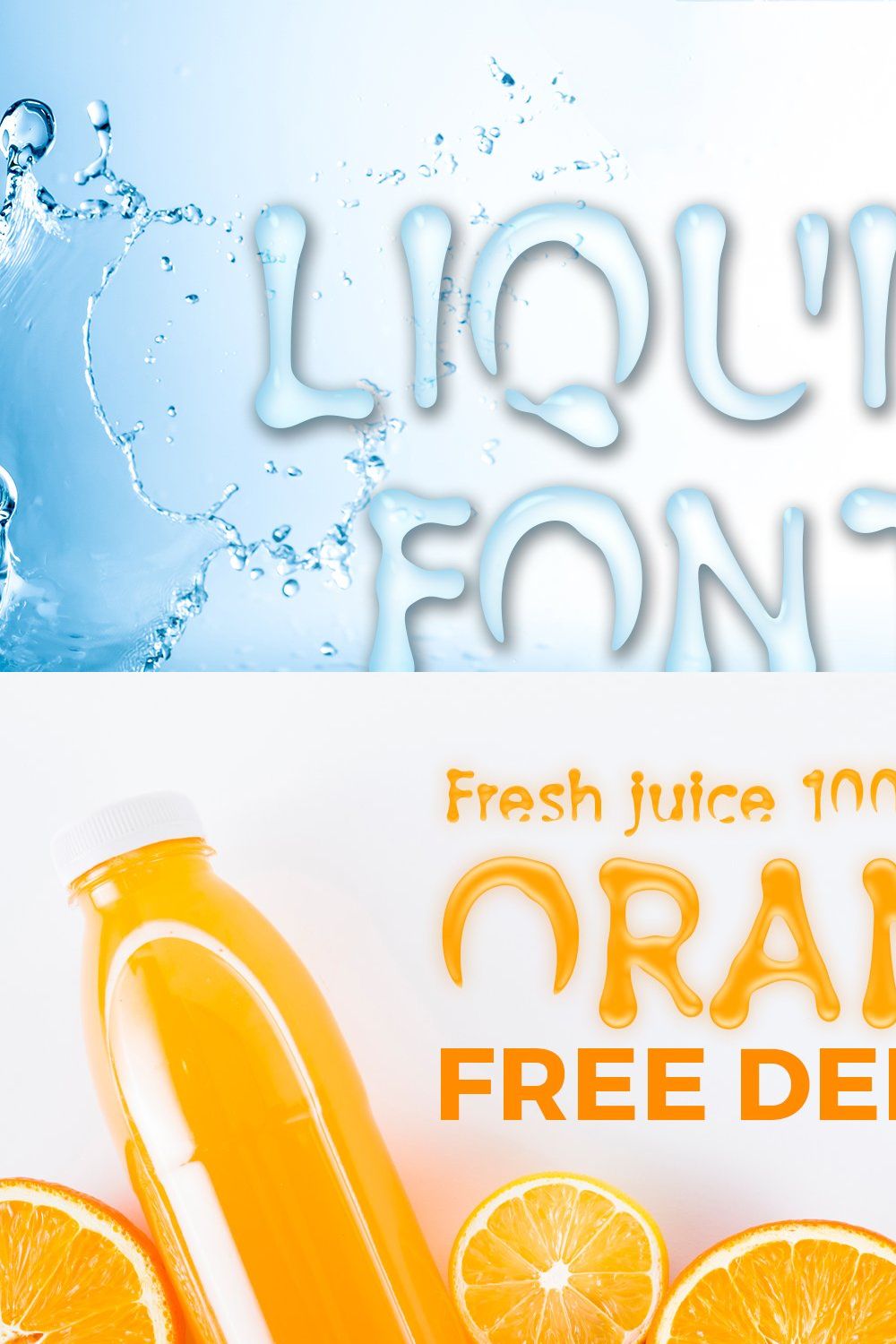 Liquid Font pinterest preview image.