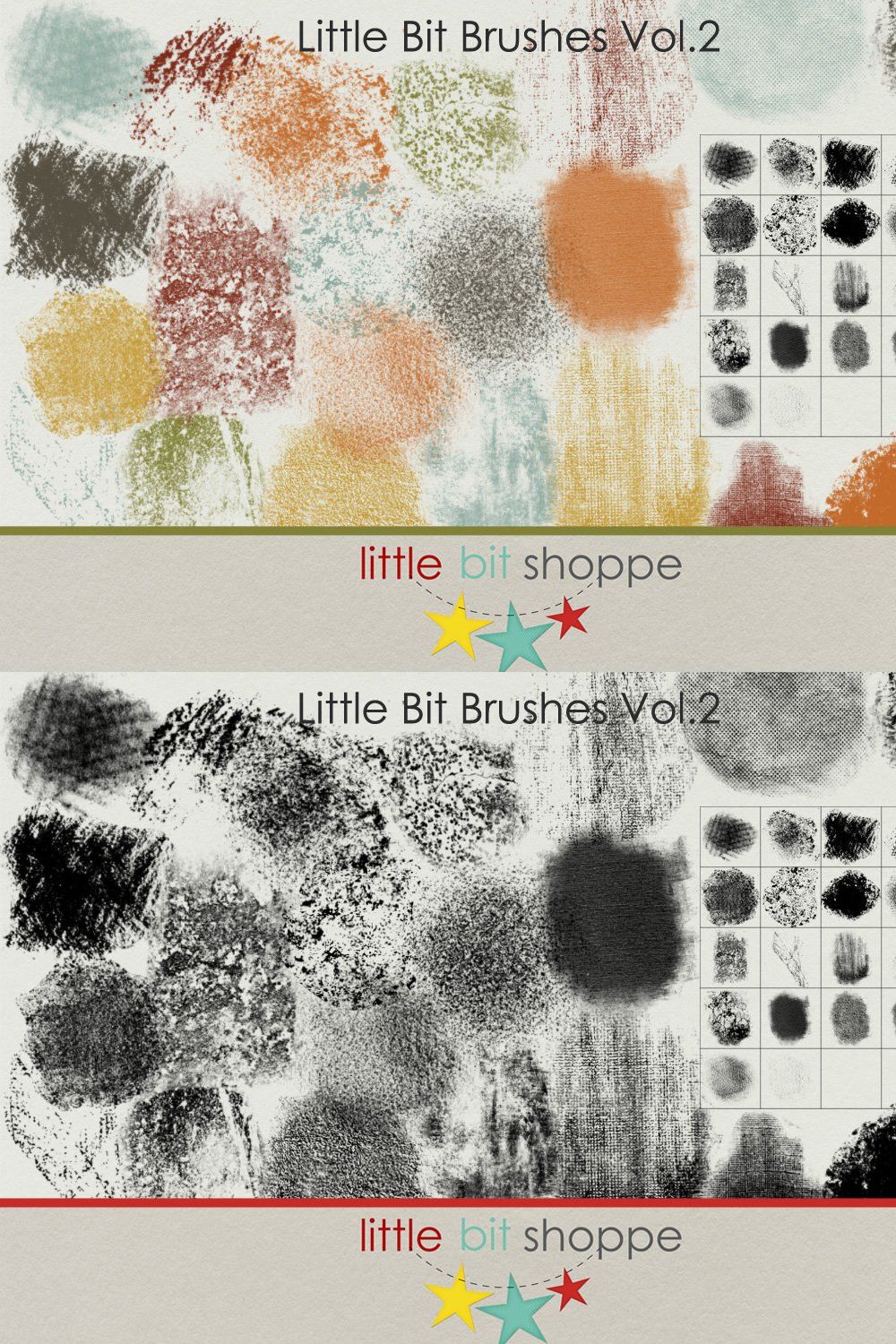 Little Bit Brushes Vol.2 pinterest preview image.