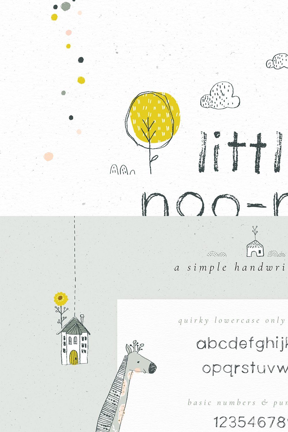 Little Noo-Noo rustic font pinterest preview image.