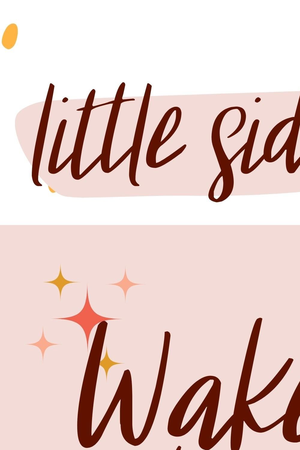 Little Sideways - A Bouncy Script pinterest preview image.