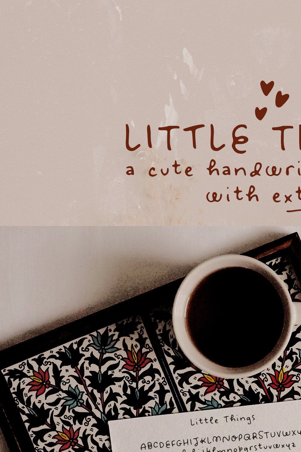 Little Things handwritten font pinterest preview image.