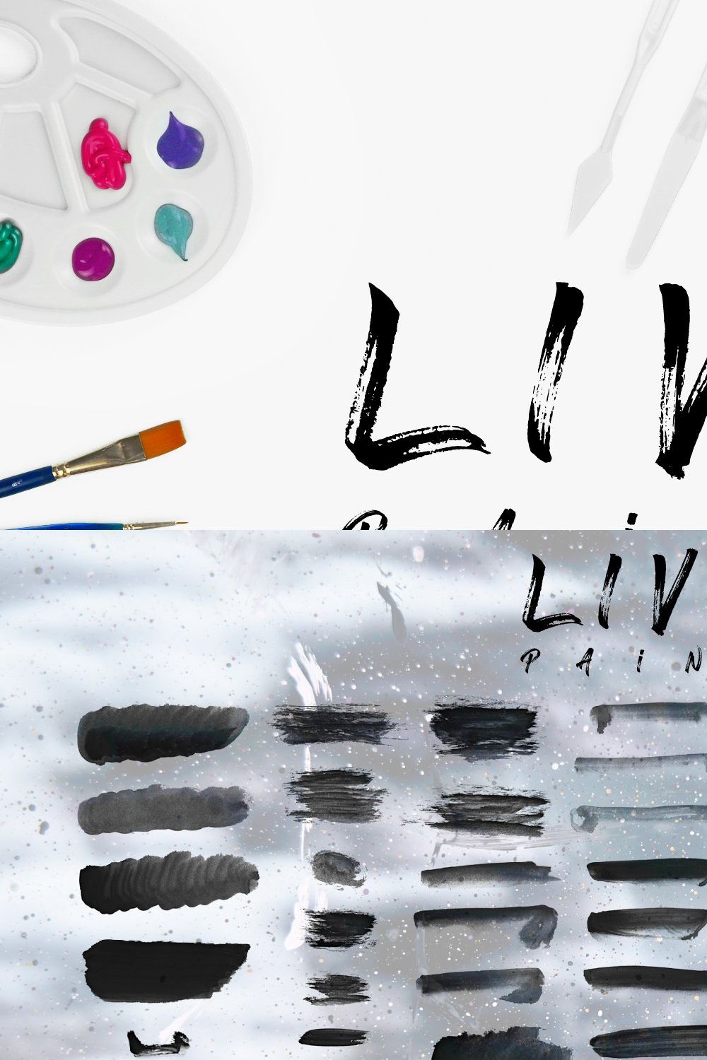 Live paint brushes for PS pinterest preview image.
