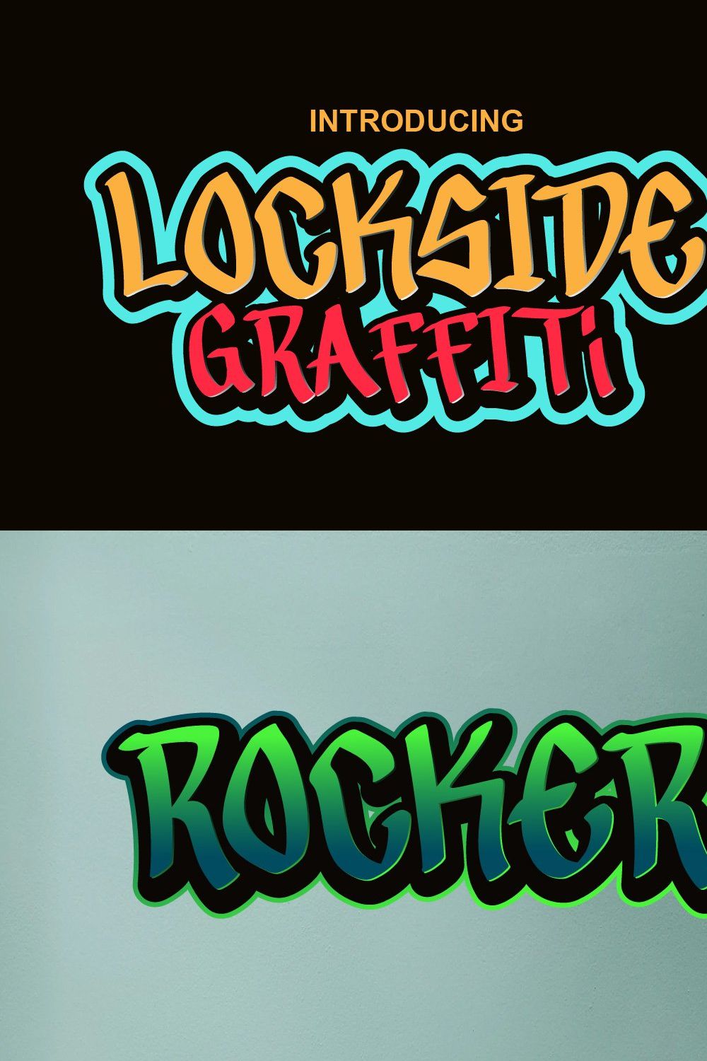 Lockside Graffiti Display Font pinterest preview image.