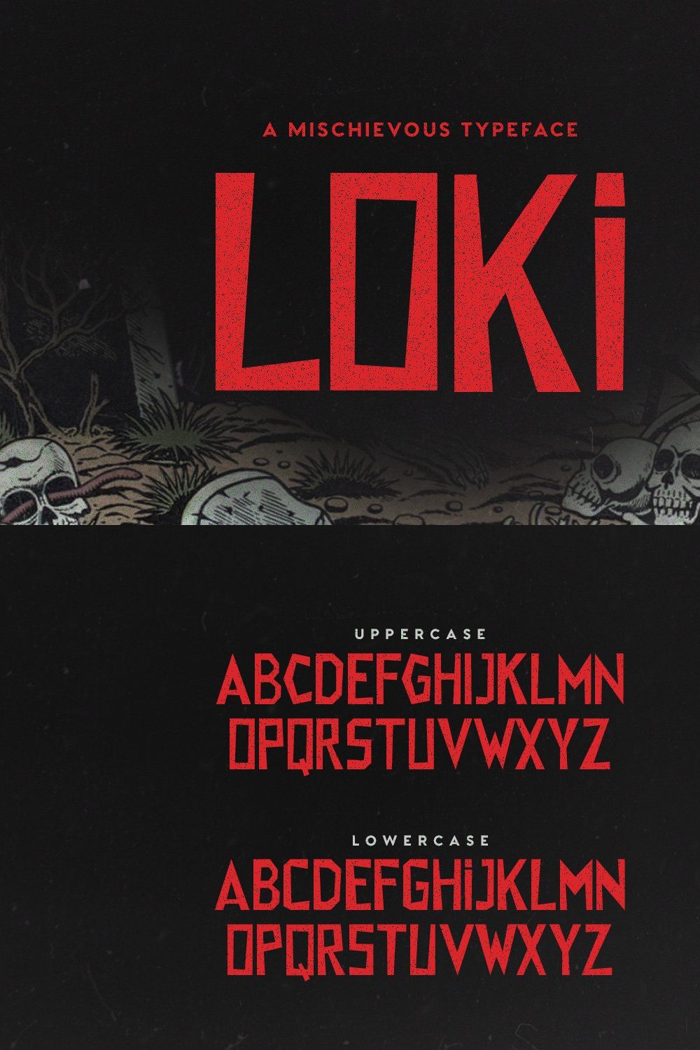 Loki Typeface pinterest preview image.