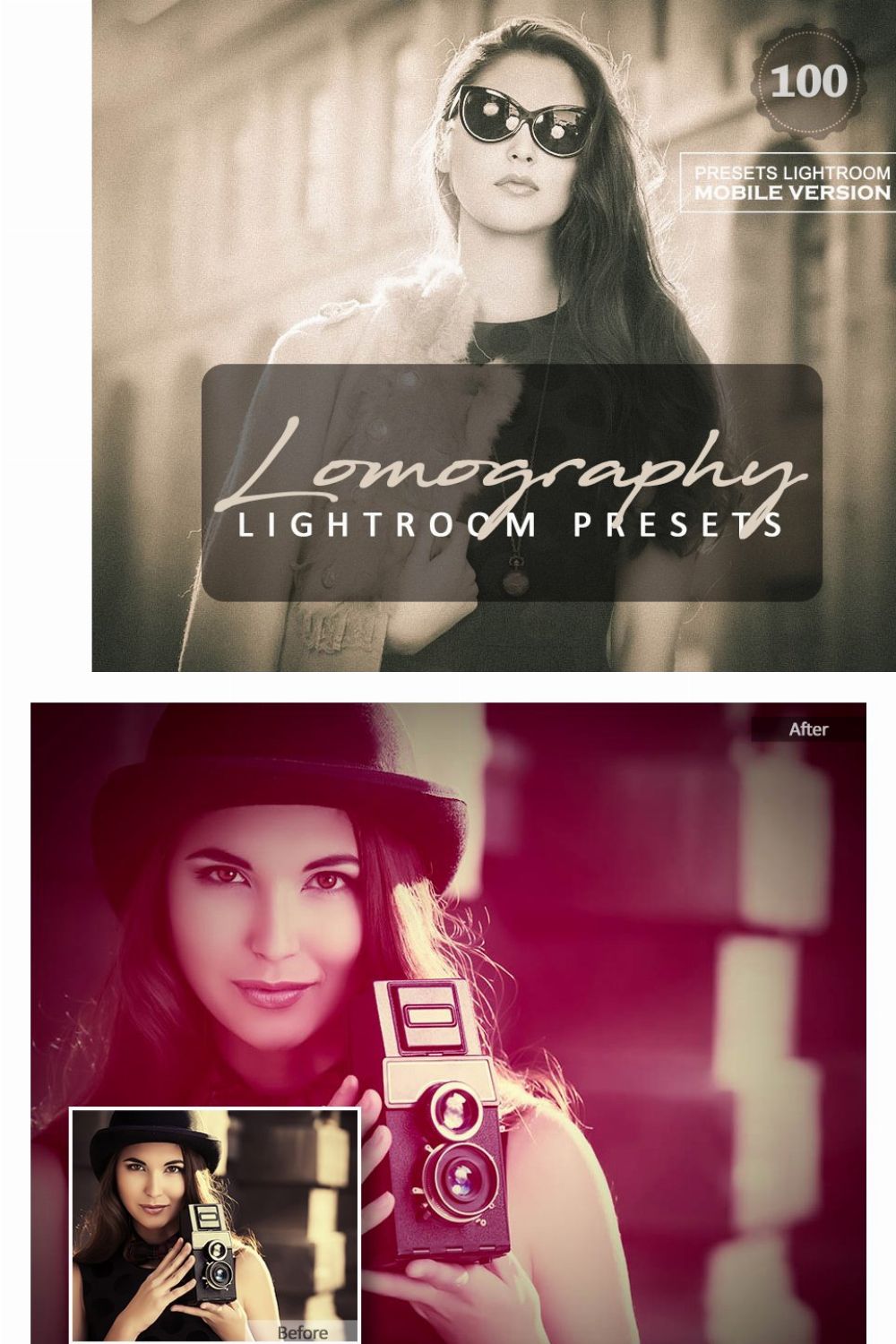 Lomography Lightroom Mobile Presets pinterest preview image.