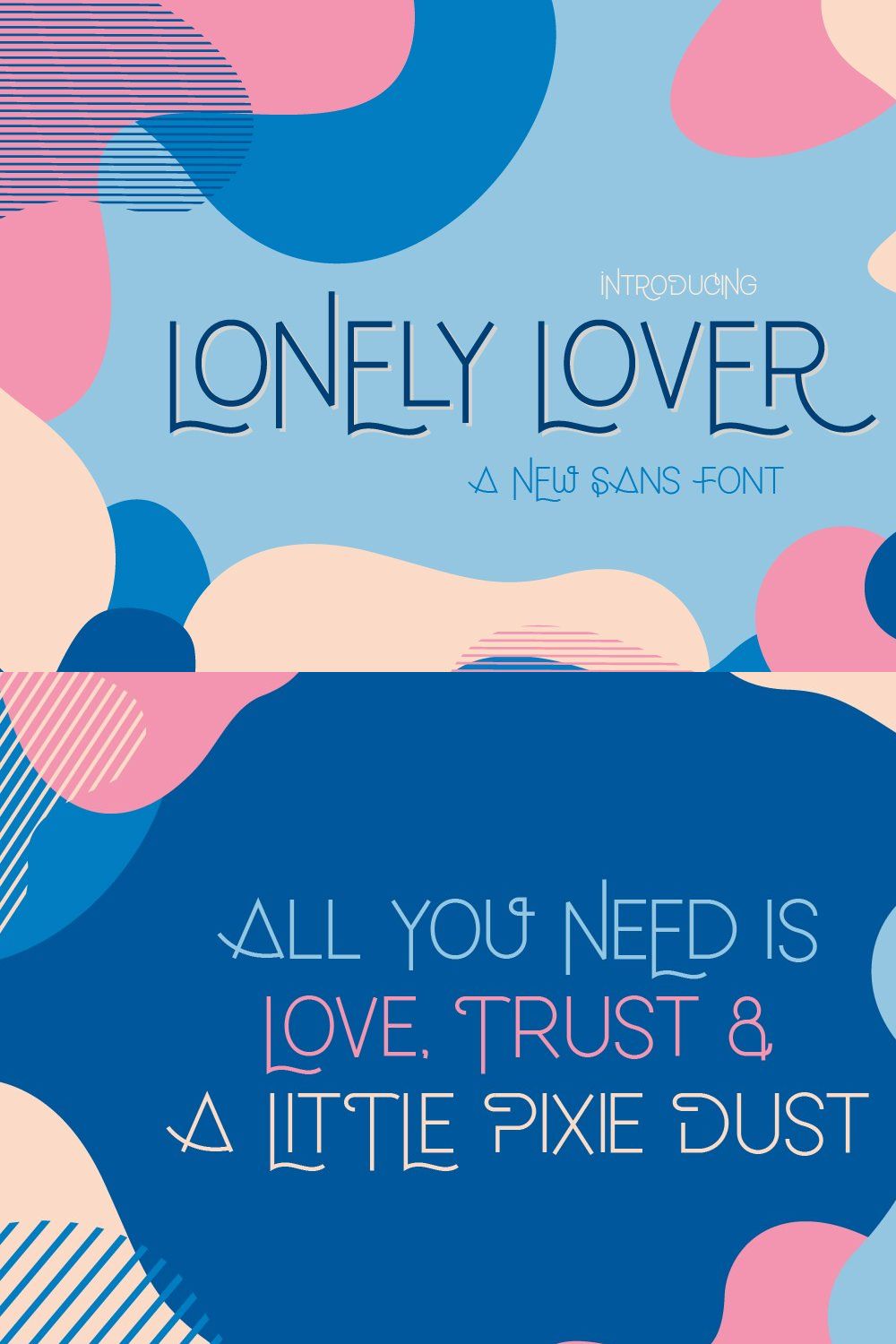 Lonely Lover Font pinterest preview image.
