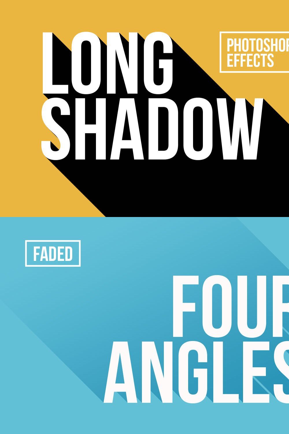 Long Shadow Photoshop Effects pinterest preview image.